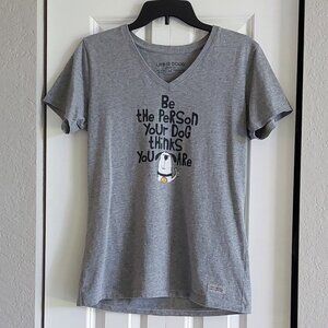 Life is Good "Be The Person Your Dog Thinks You Are" Crusher Tee Women's Size M